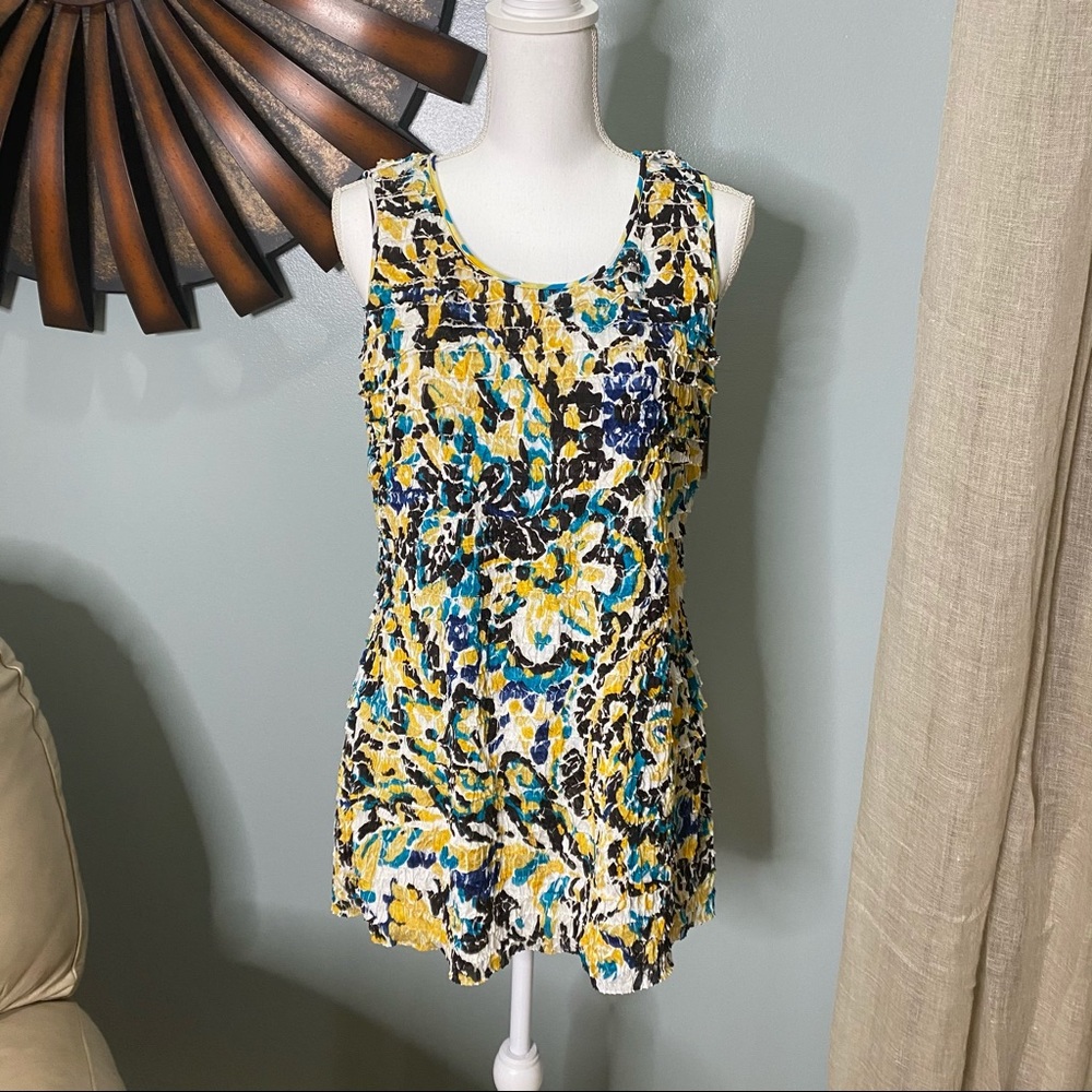 Style & Co. Beautiful Sleeveless Tiered Ruffled Tunic multicolored